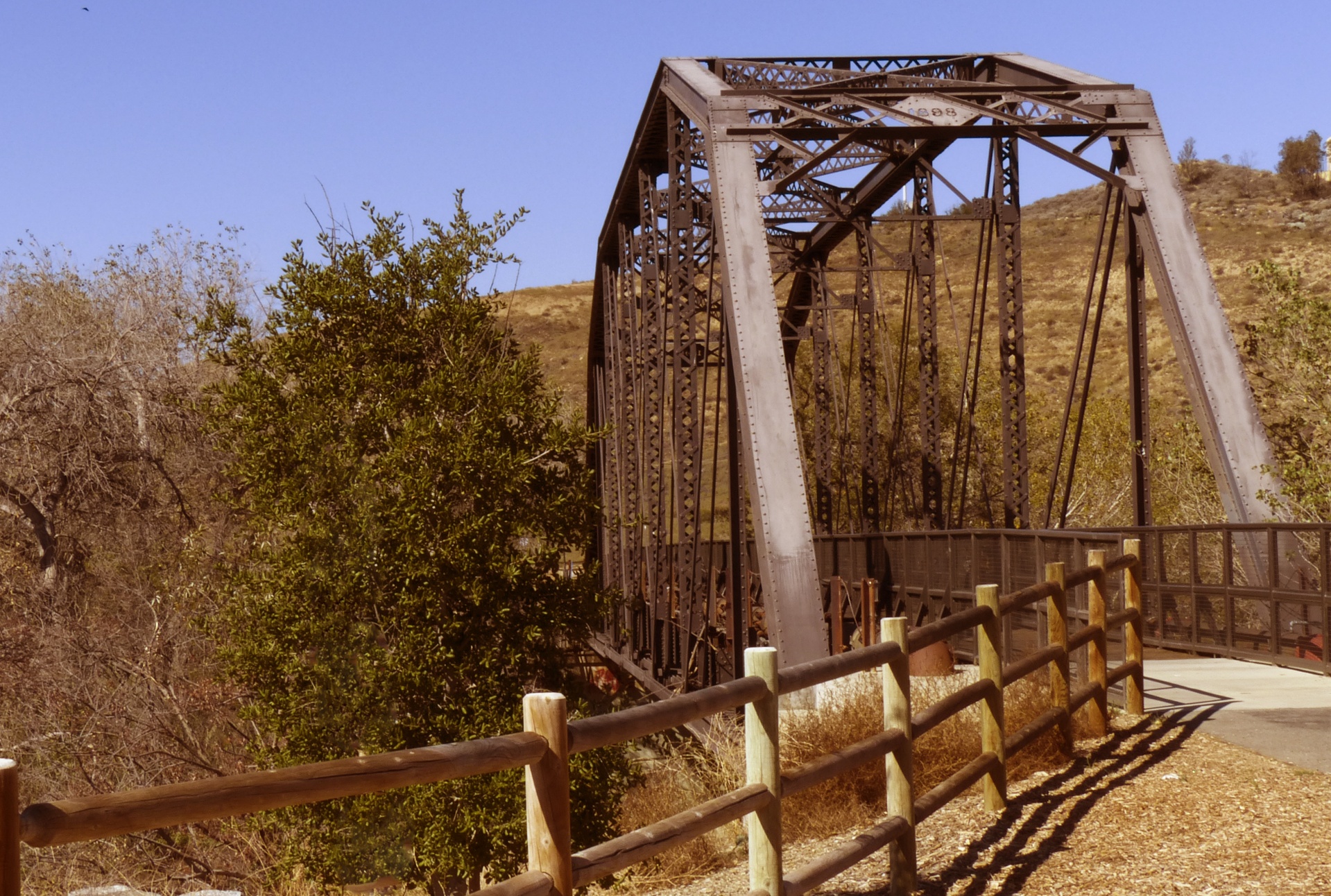 Vintage effect on image of Iron Horse Bridge, also know as Lost Boys Bridge