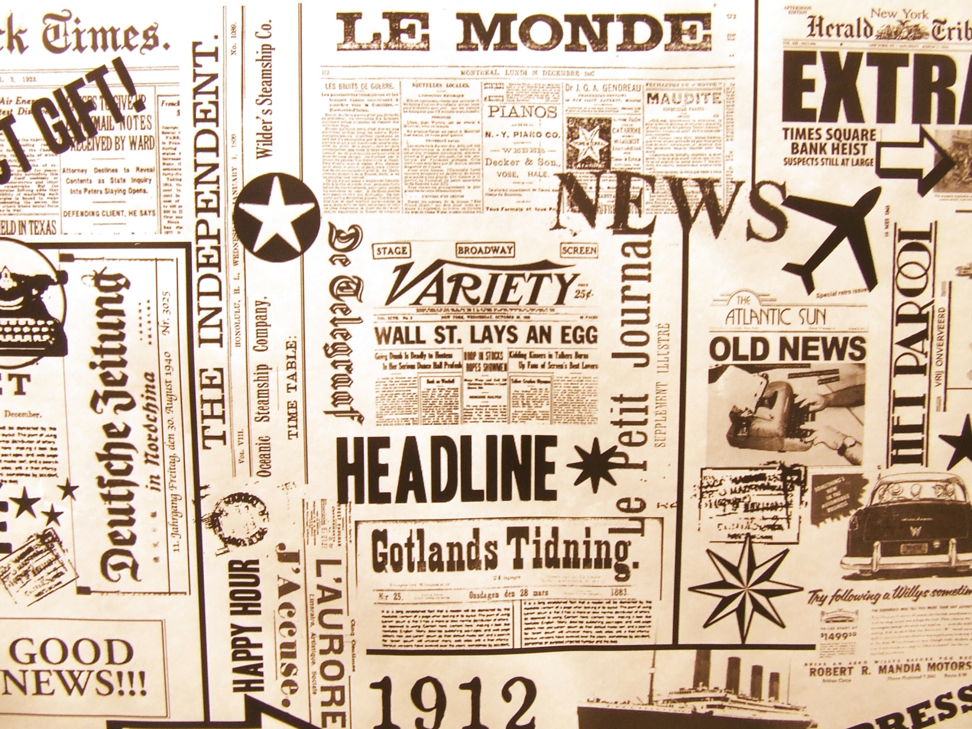 Vintage Newspaper Print