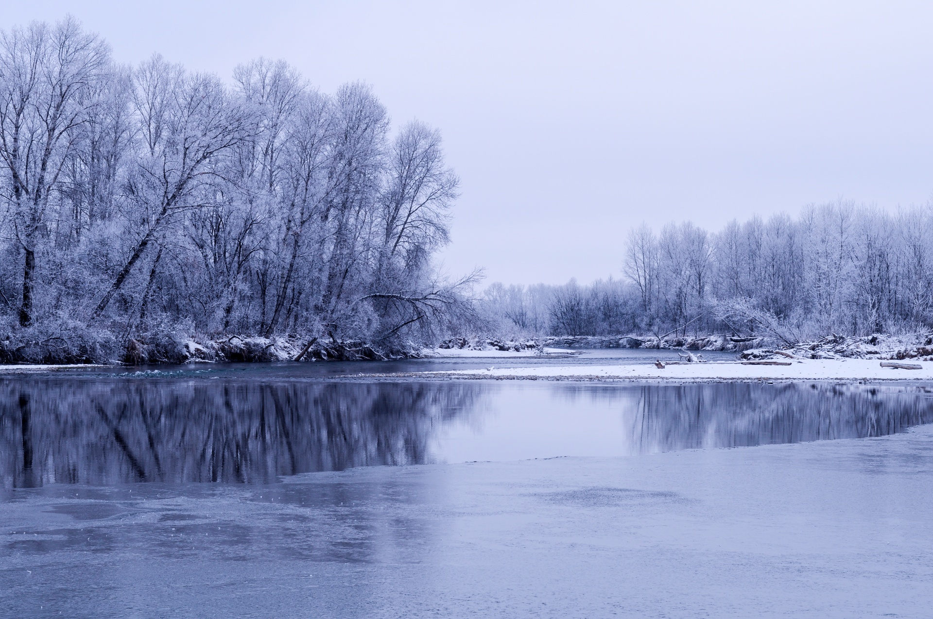 winter landscape with a frozen river