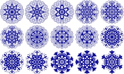 15 Blue Snowflakes