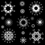 A Set Of White Snowflakes