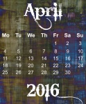 April 2016 Grunge Calendar