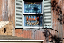 Banjo Lessons Sign On Window