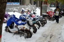 Bikes In The Snow