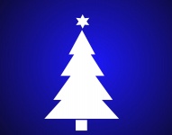 Blue And White Christmas Tree Card