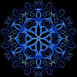 Blue Fractal Snowflake