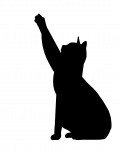 Cat Stretch Black Silhouette