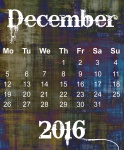 December 2016 Grunge Calendar
