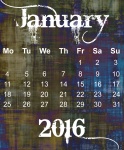 January 2016 Grunge Calendar