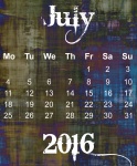 July 2016 Grunge Calendar
