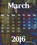 March 2016 Grunge Calendar