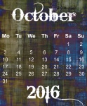 October 2016 Grunge Calendar