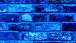 Old Blue Brick Wall