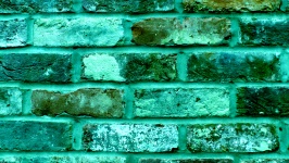 Old Green Brick Wall