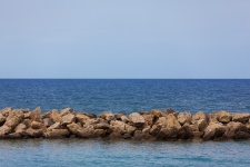 Rock Wall In Sea