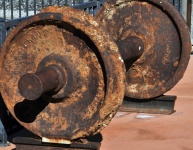 Rusty Vintage Train Wheels