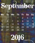 September 2016 Grunge Calendar