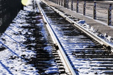 Snowy Railroad Tracks