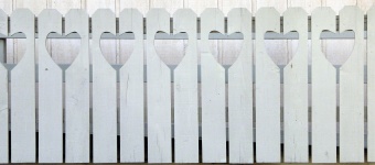 White Fence With Hearts