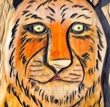 Wooden Tiger Face