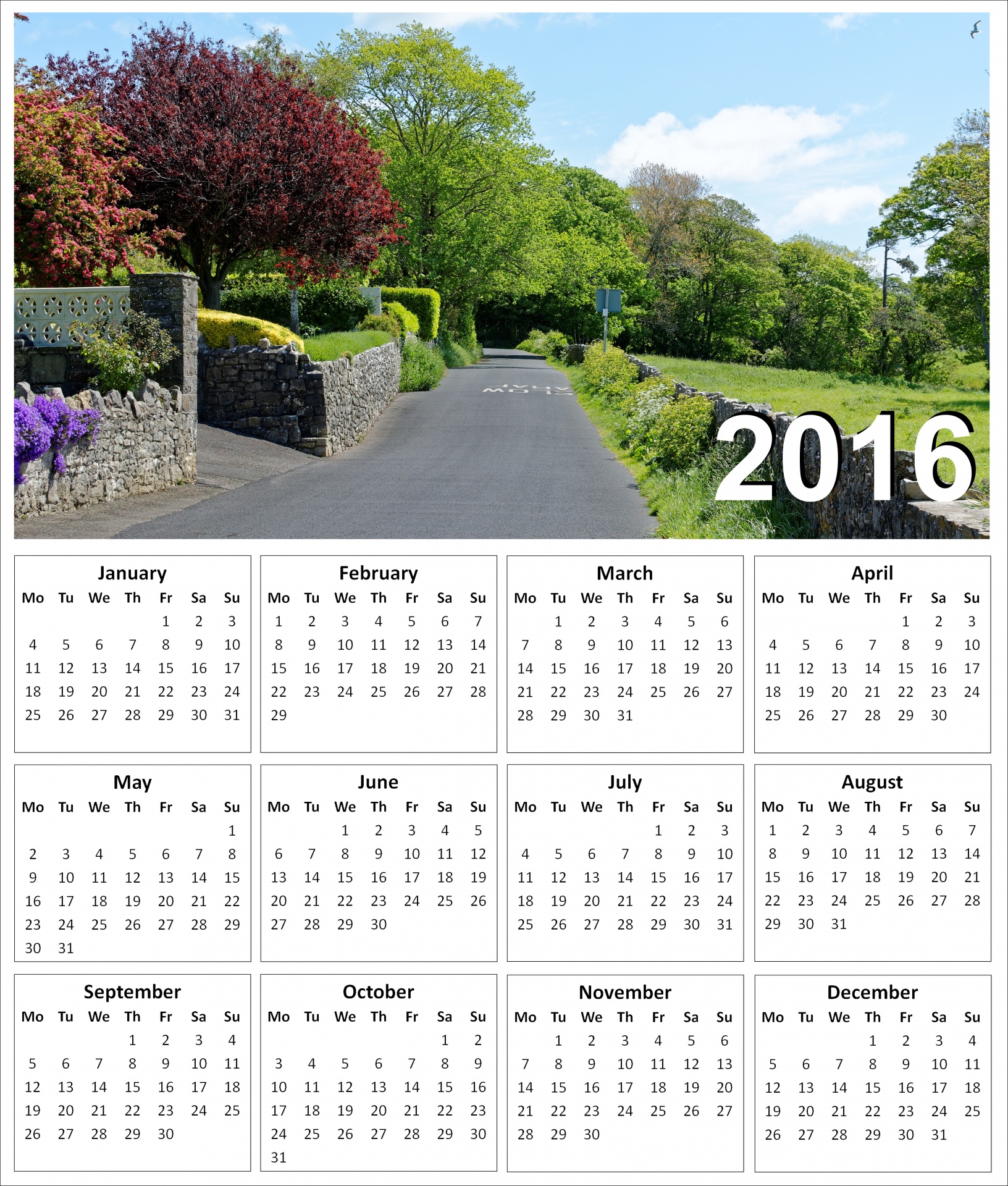 2016 Country Lane Calendar
