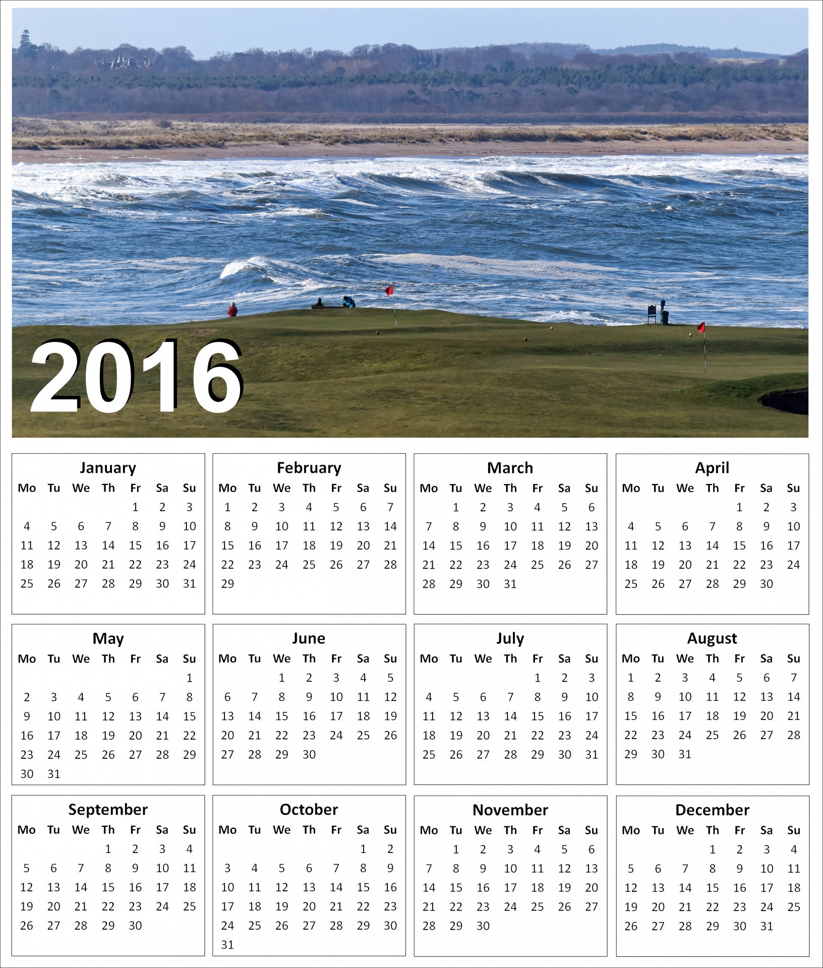 2016 Golf Calendar 1