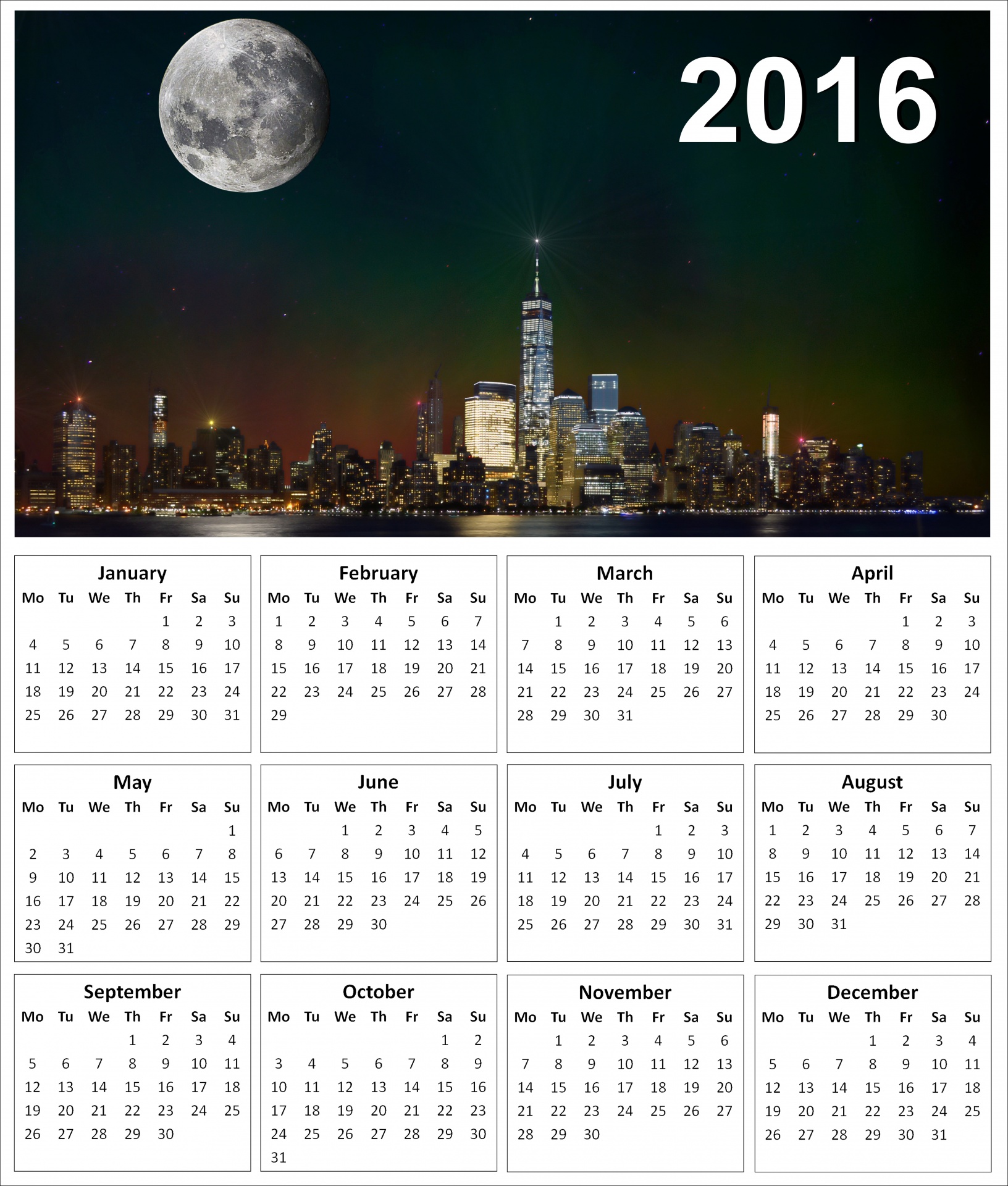 2016 New York Calendar