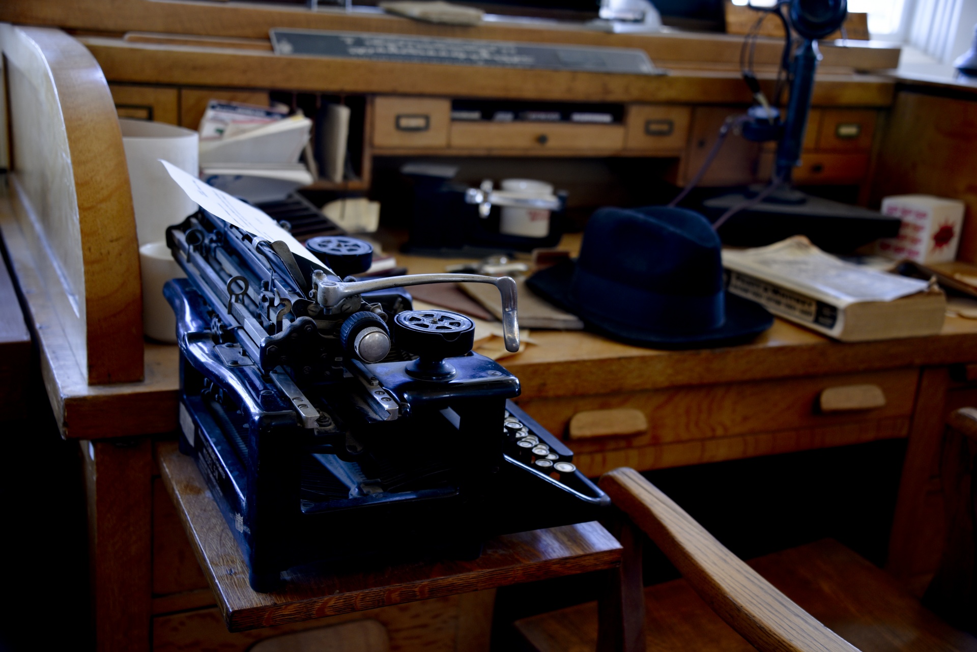Antique Desk And Typewriter