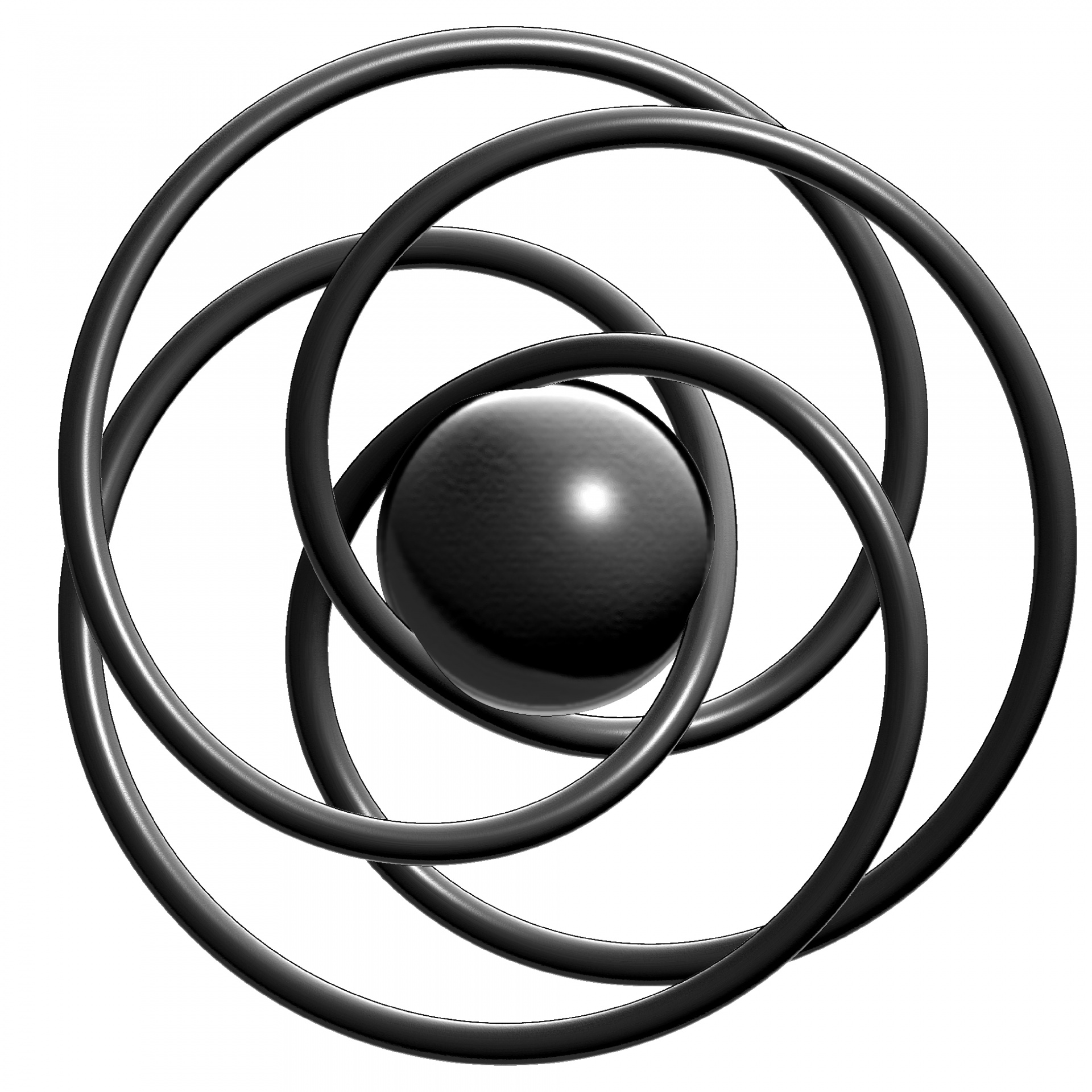 black 3d springs and a ball on white