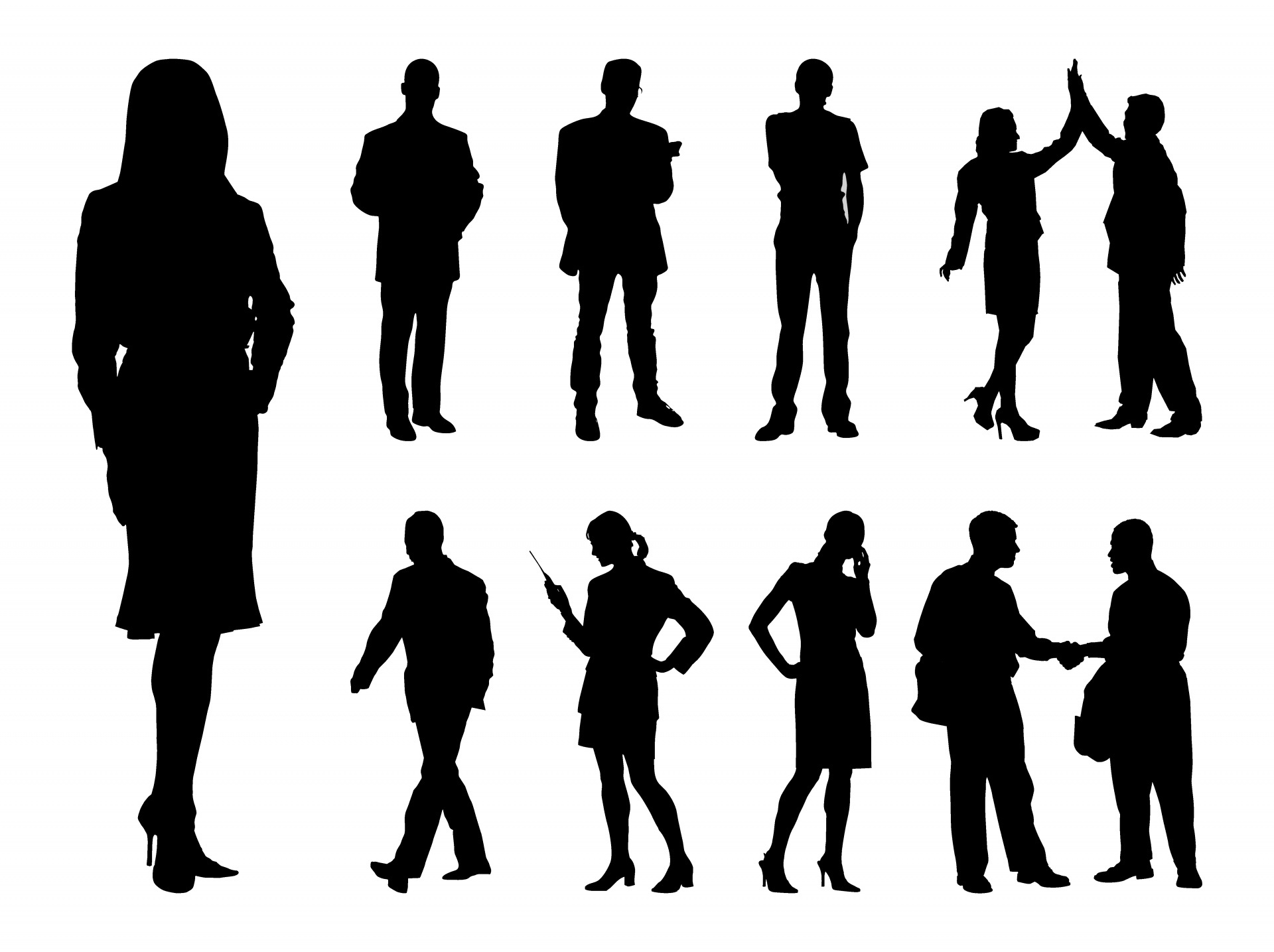 business black silhouettes on white