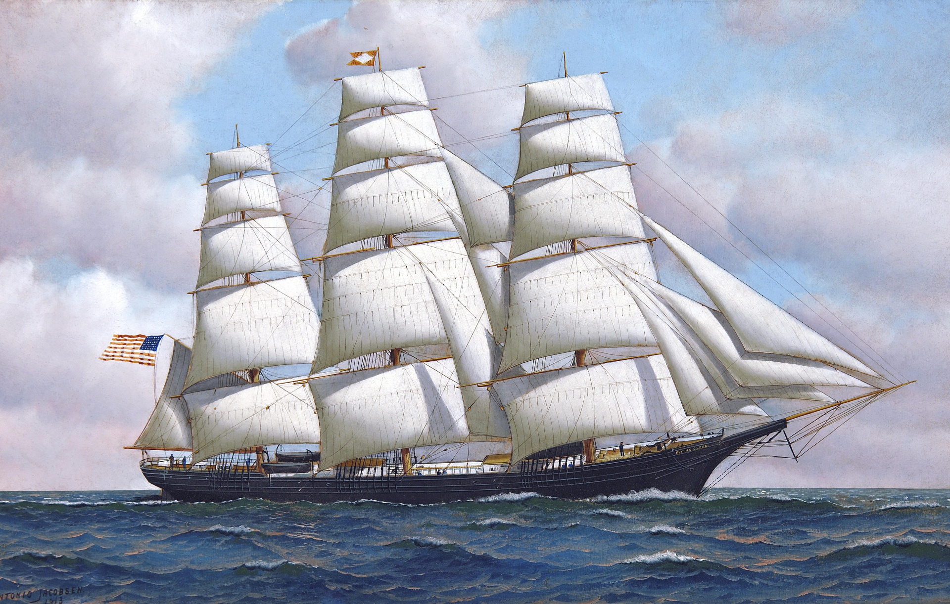 Clipper Ship At Full Sail