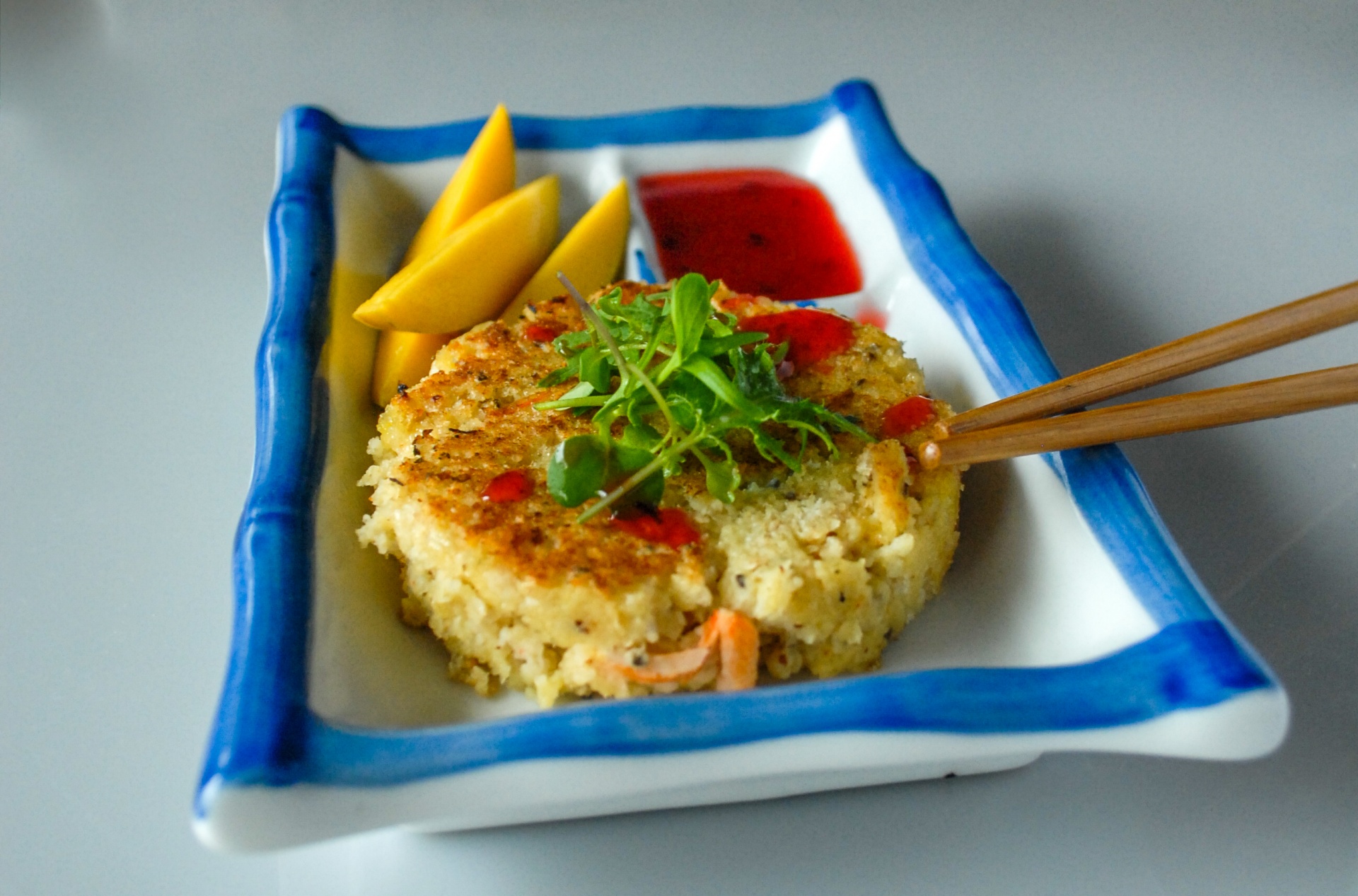 Plated Crab Cakes Appetizer