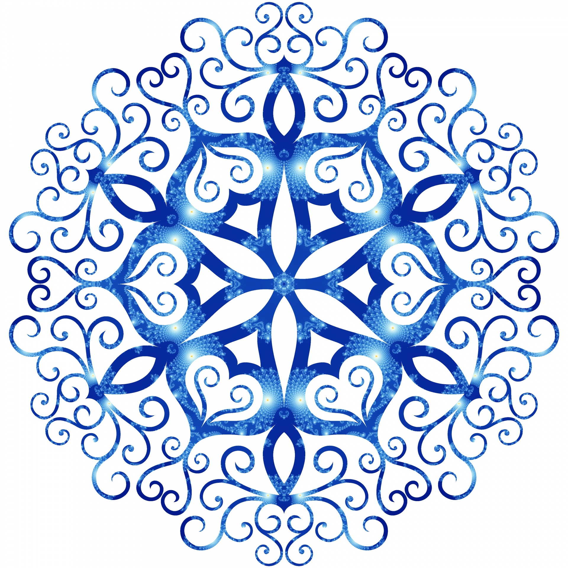 blue fractal snowflake