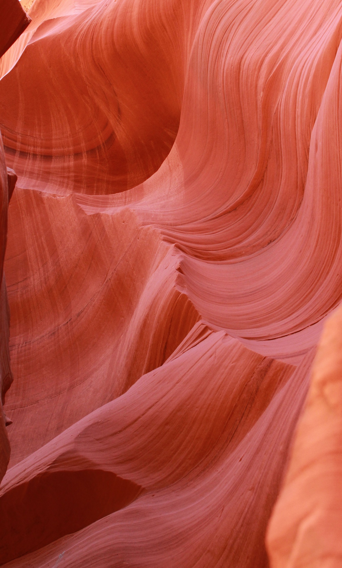 Unbelievable sloping rock canyon walls called Slot Canyon located in Arizona, USA