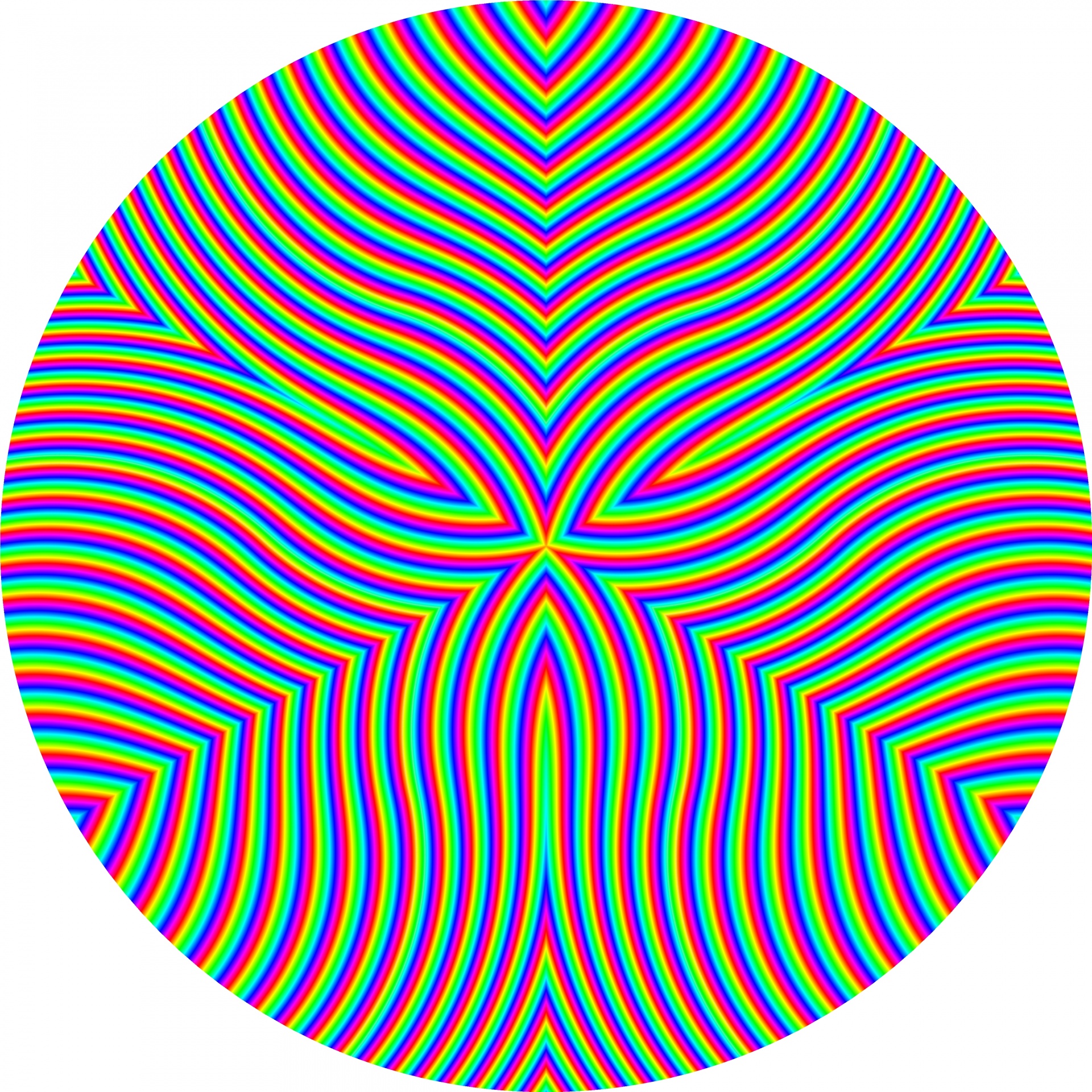 illusion of kaleidoscopic circle on white background
