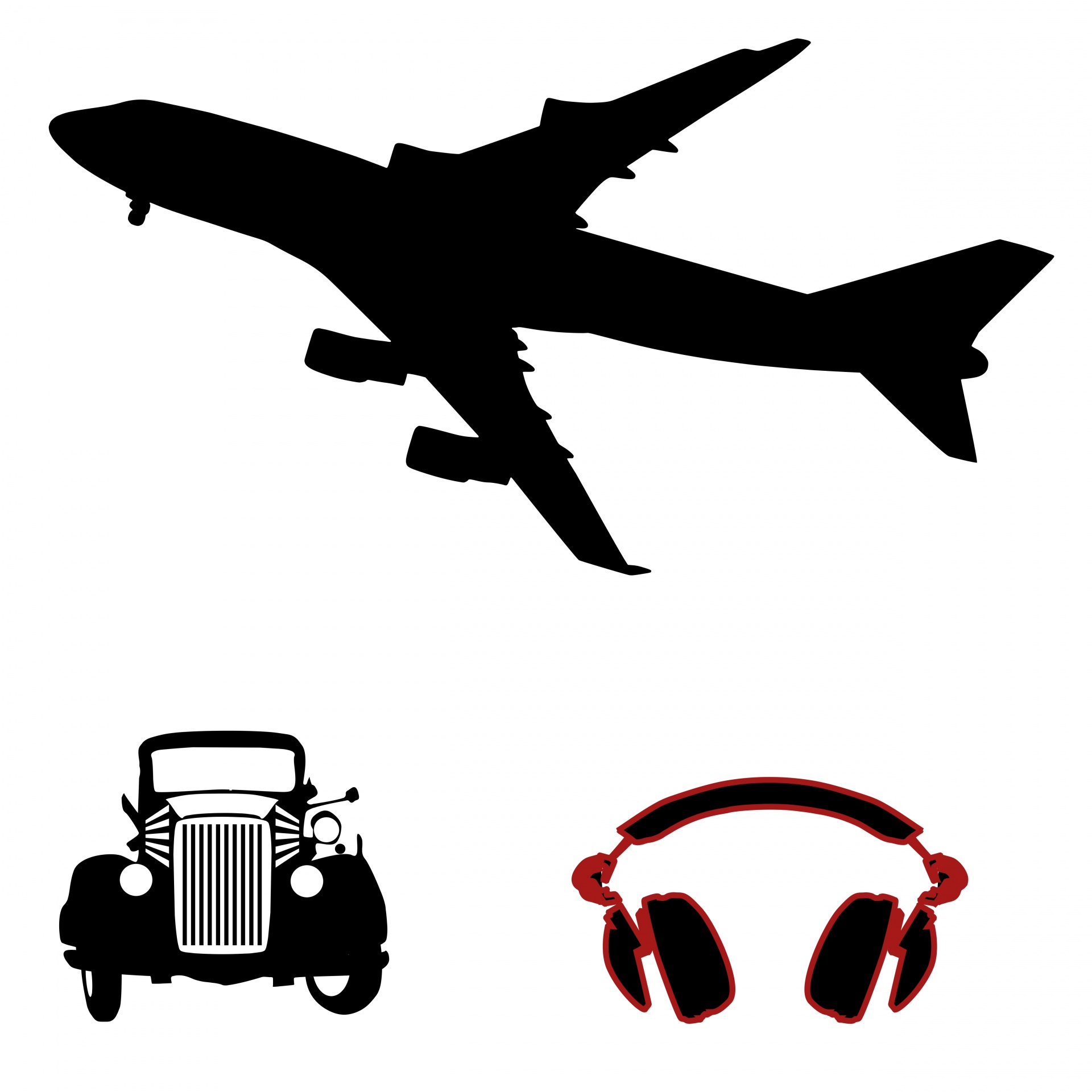 Plane Car And Headphones