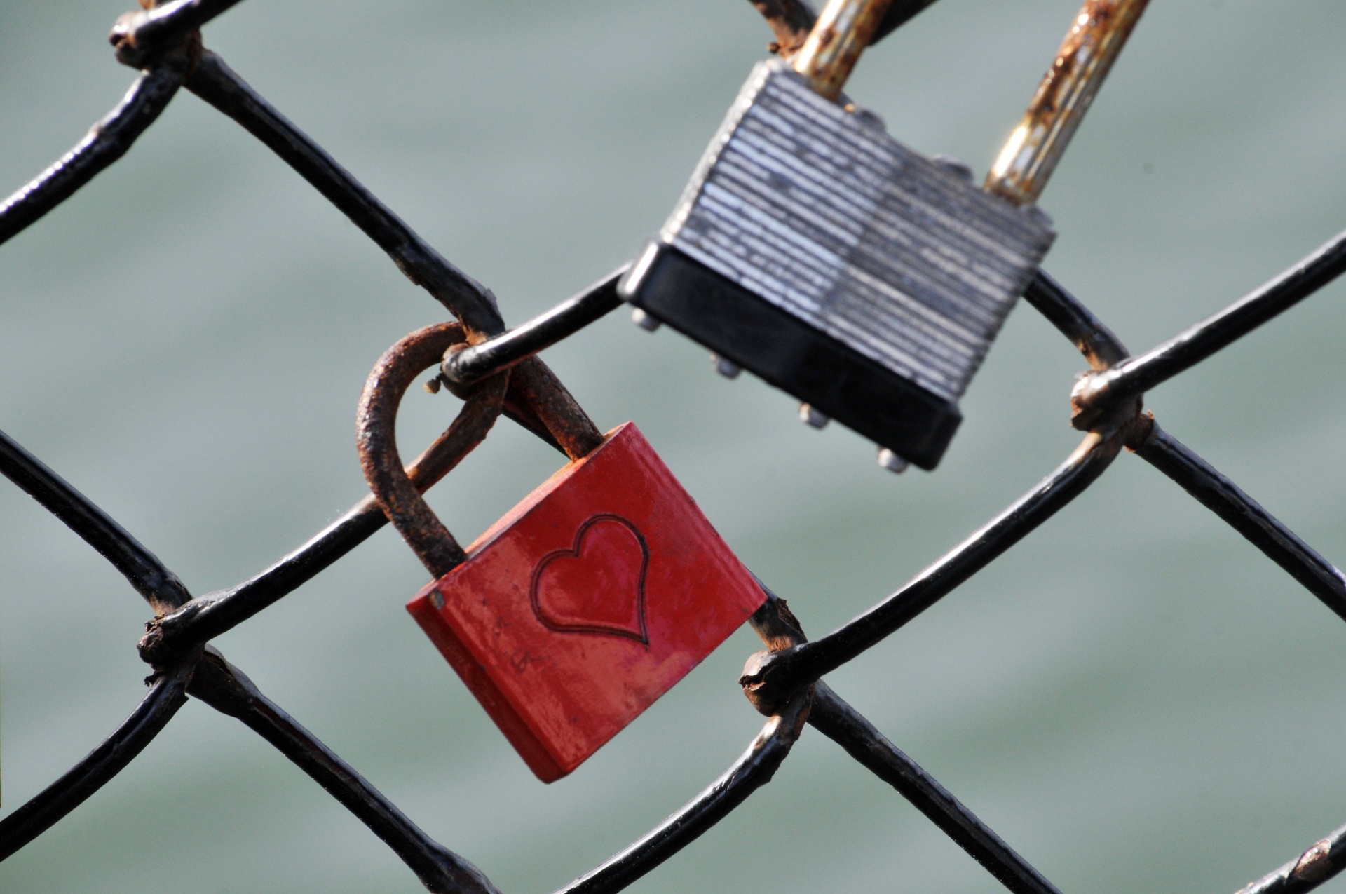 Red Padlock With Engraved Heart