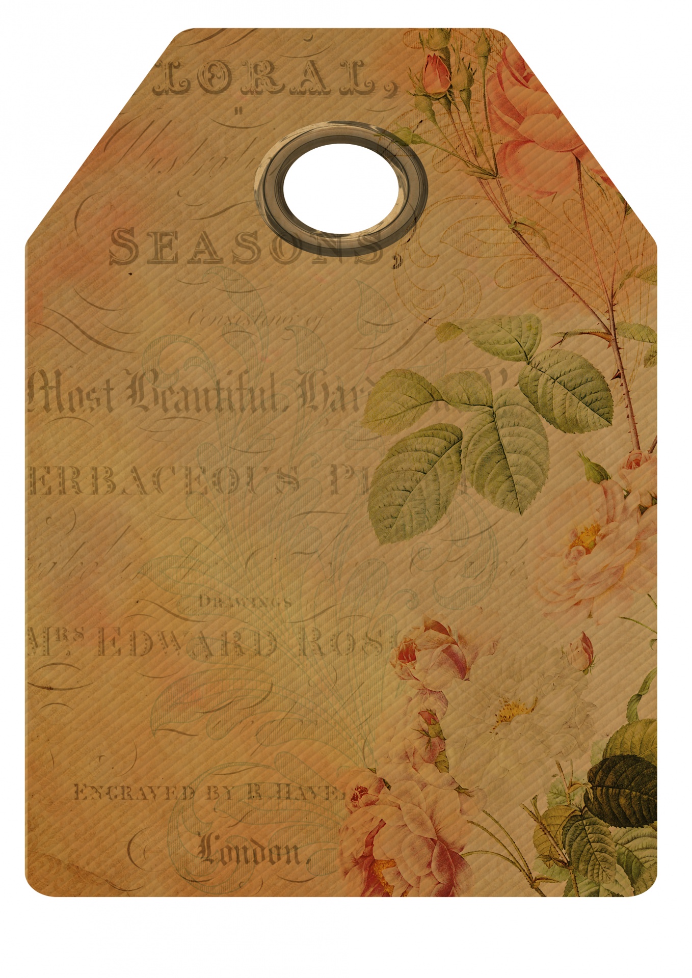 Vintage Floral Label