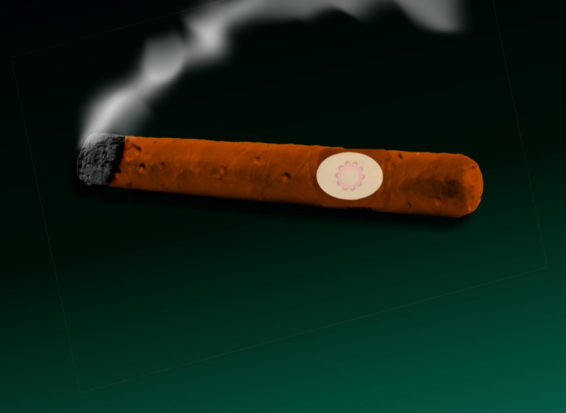 Cigars background with smoke