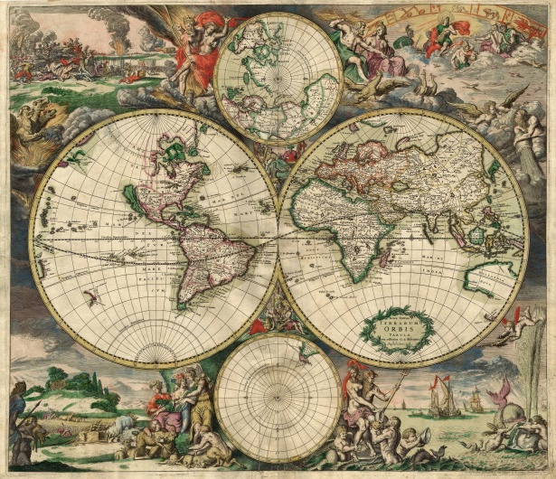 Oude Kaart van de Wereld van 1689 Gratis Stock Foto - Public Domain Pictures