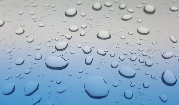 Gocce d'acqua, pioggia, Sfondo blu Immagine gratis - Public Domain Pictures