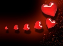 Background Red Hearts