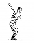 Baseball Batter Clipart Line Art