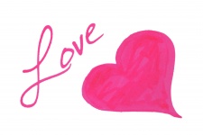 Pink Heart, Inscription, Love