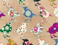 Floral Birds Wallpaper Pattern