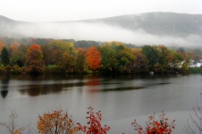 Foggy Autumn New England River