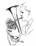 Man Playing Horn Clipart