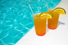 Orange Drink At The Pool