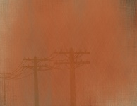 Red Brown Electricity Poles