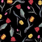 Tulips Floral Pattern Wallpaper